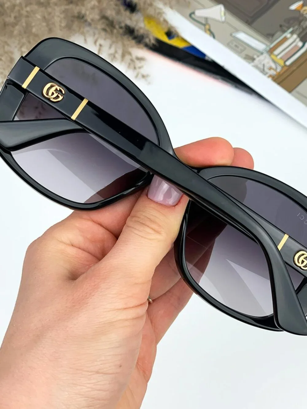 GUCCI GG0762S 001 BLACK SQUARE SUNGLASSES
